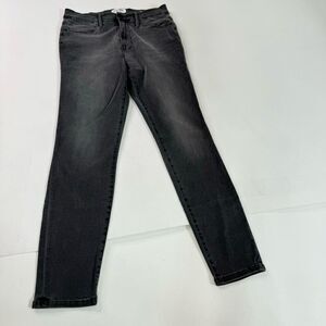 Frame Denim Jeans Womens 28 Black High-Rise Skinny Straight-Leg Dark Grunge